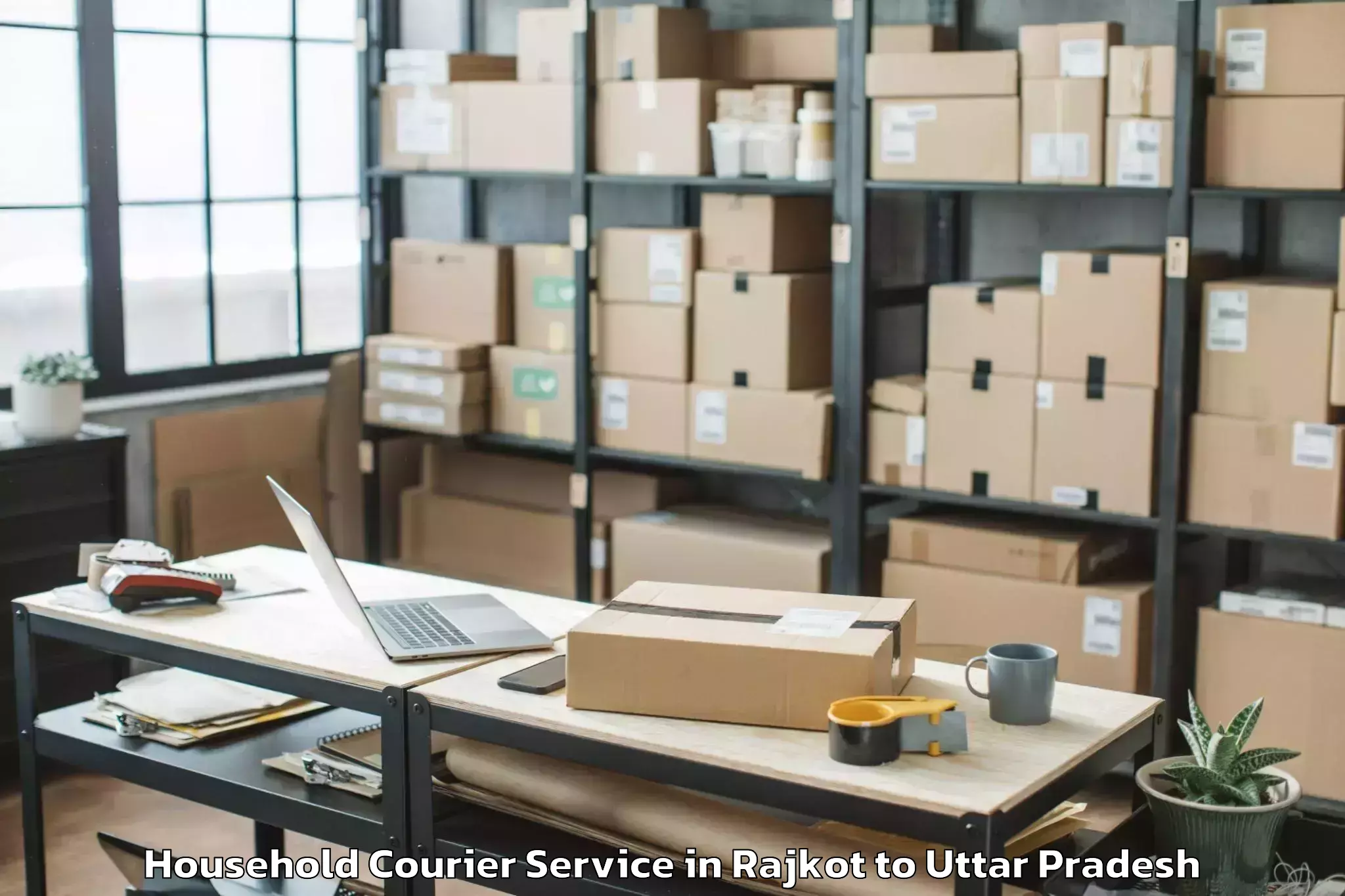 Reliable Rajkot to Siddharth University Kapilvast Household Courier